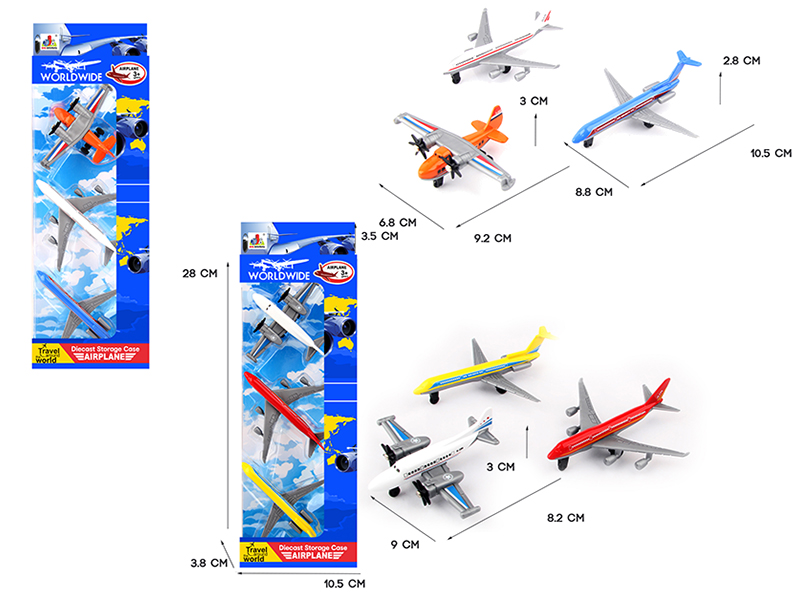 3pcs Alloy Airliners