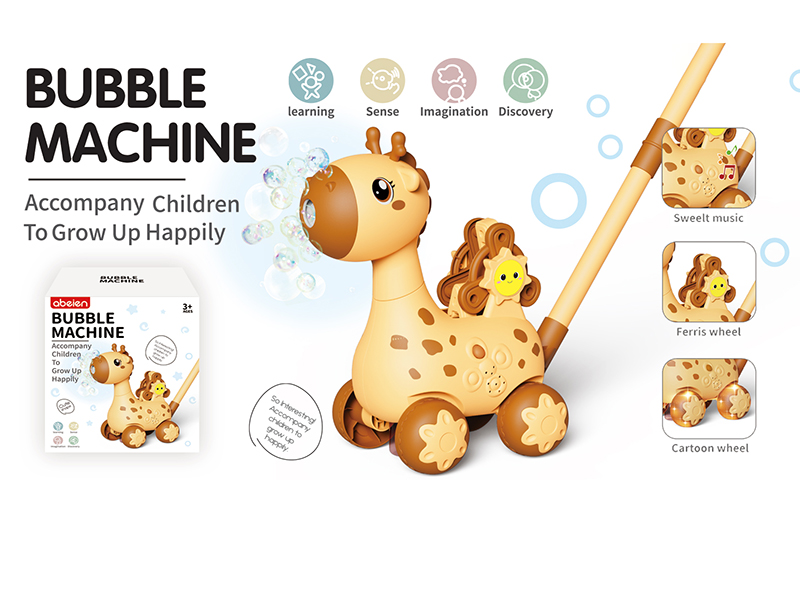 B/O Deer Bubble Hand Push Car