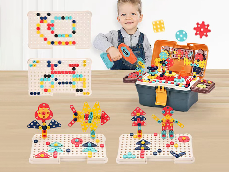 DIY Screw Assembly Toy Electric Drill Toolbox 298PCS