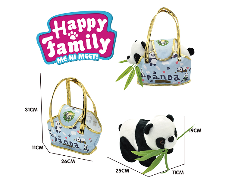 25cm Panda Plush Toy + Handbag