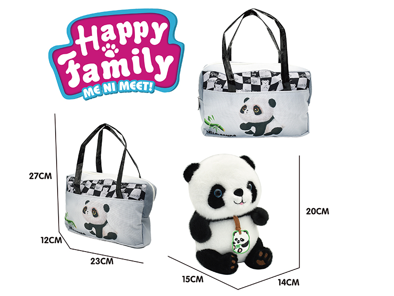 20cm Panda Plush Toy + Handbag