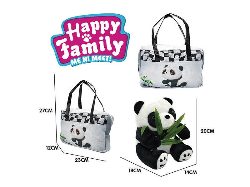 20cm Panda Plush Toy + Handbag