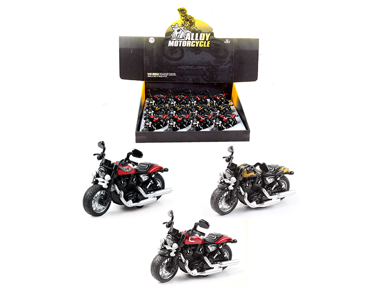 Pull Back Alloy Harley-Davidson Motorcycle With Music 12pcs