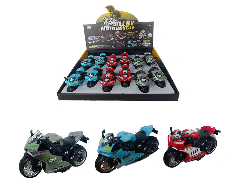 Pull Back Alloy Ducati Motorcycle With Music 12pcs