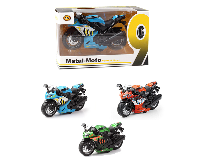 Pull Back Alloy Kawasaki Motorcycle With Music