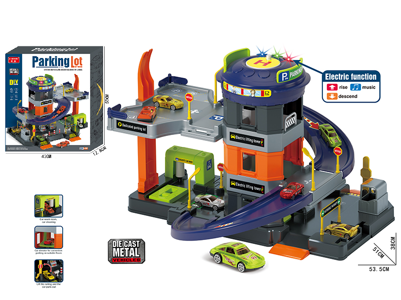 2 Layers Parking Lot With 4 Slide Cars