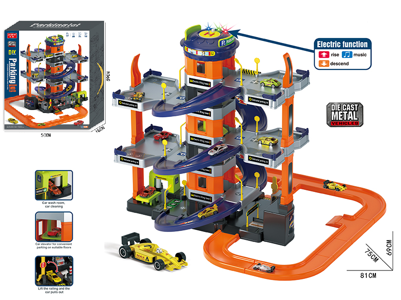 5 Layers Parking Lot With 4 Slide Cars