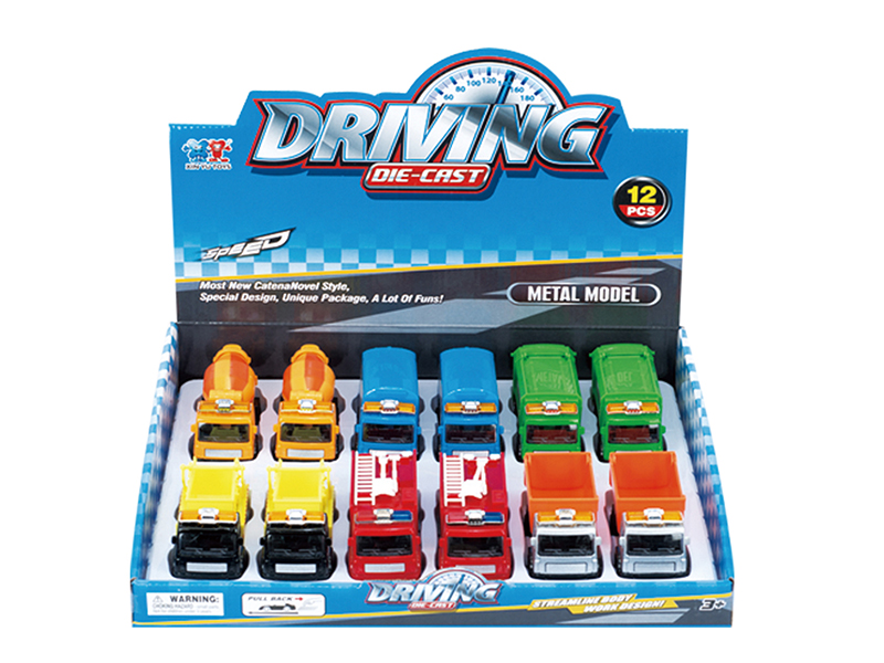1:55 Pull Back Alloy Cars 12pcs