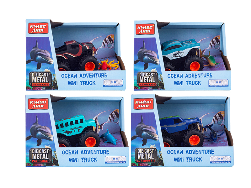 Double Friction Alloy Car With Sea Animal