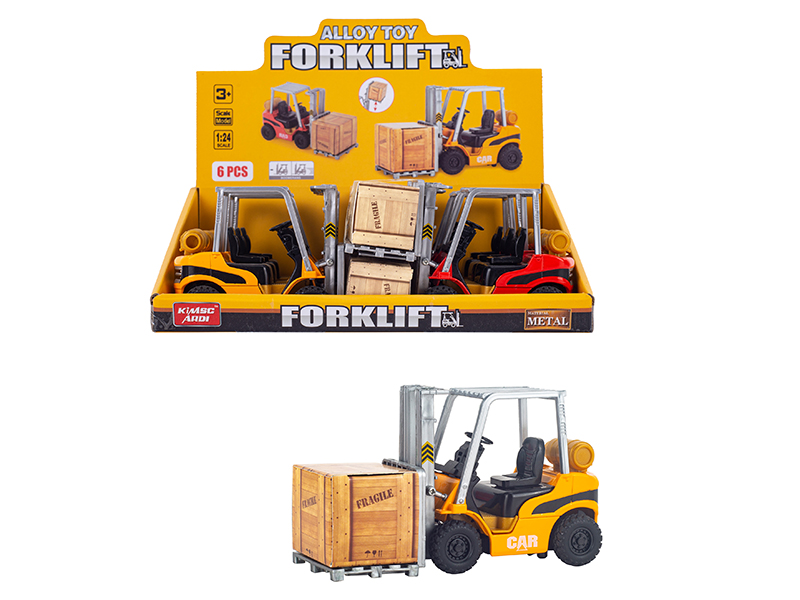 Pull Back Alloy Forklift 6pcs