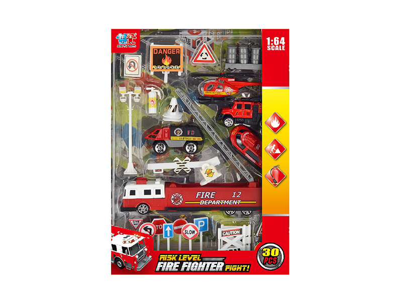 Alloy Fire Engine Combination 30pcs