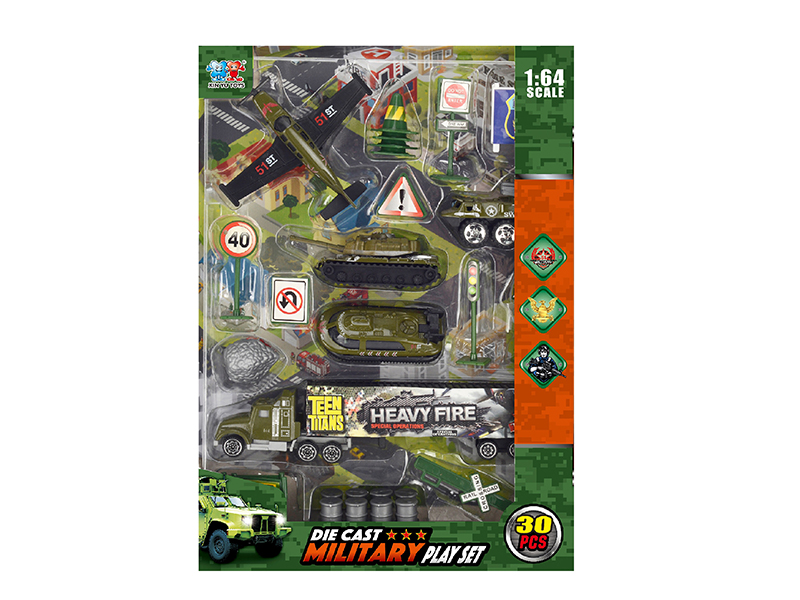 Alloy Military Truck Combination 30pcs