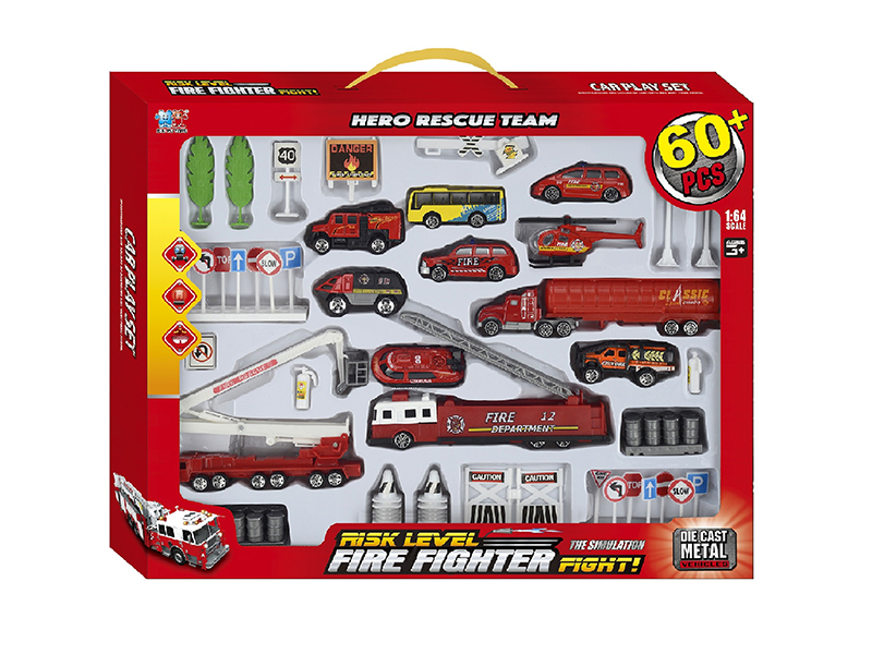 1:64 Alloy Fire Engine Combination 60pcs