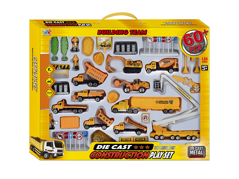 1:64 Alloy Engineering Truck Combination 60pcs