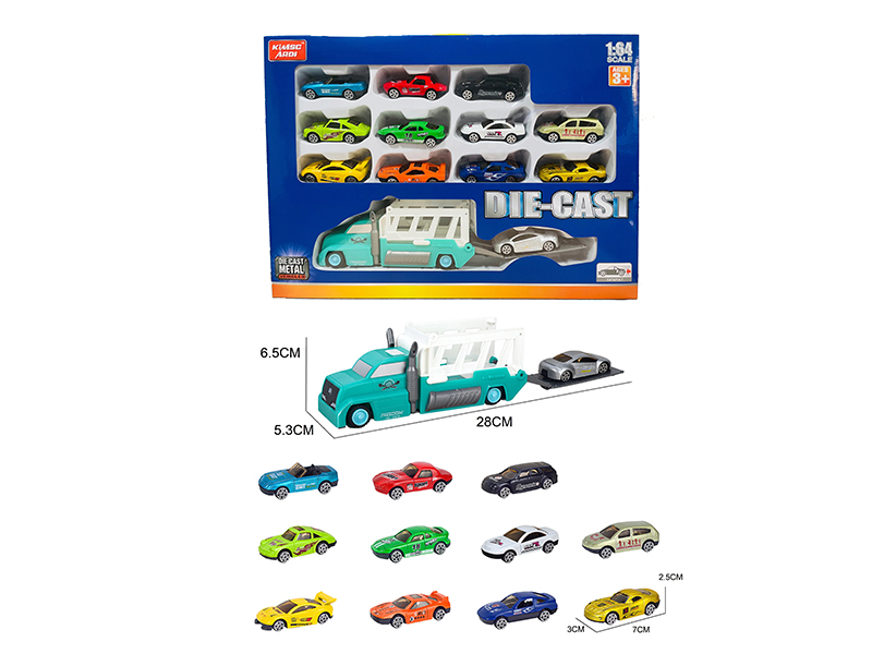 Transport Truck With 12 Slide Alloy Small Cars