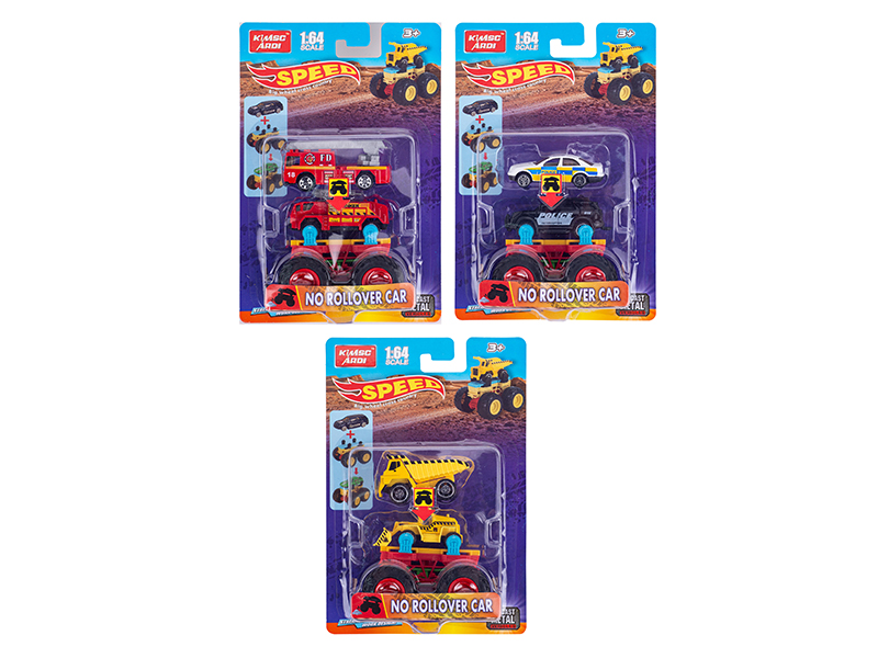 1:64 Alloy Slide Fire Engine/Police Car/Engineering Truck