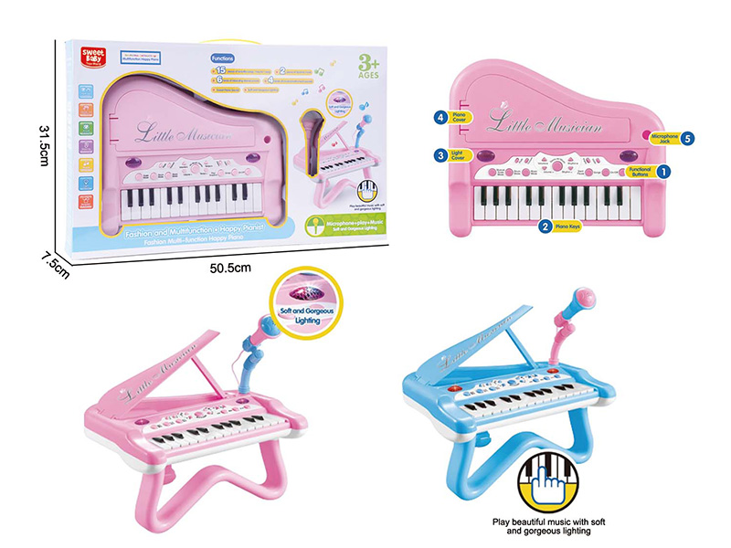 Multifunctional 25-Key Electronic Organ With Microphone