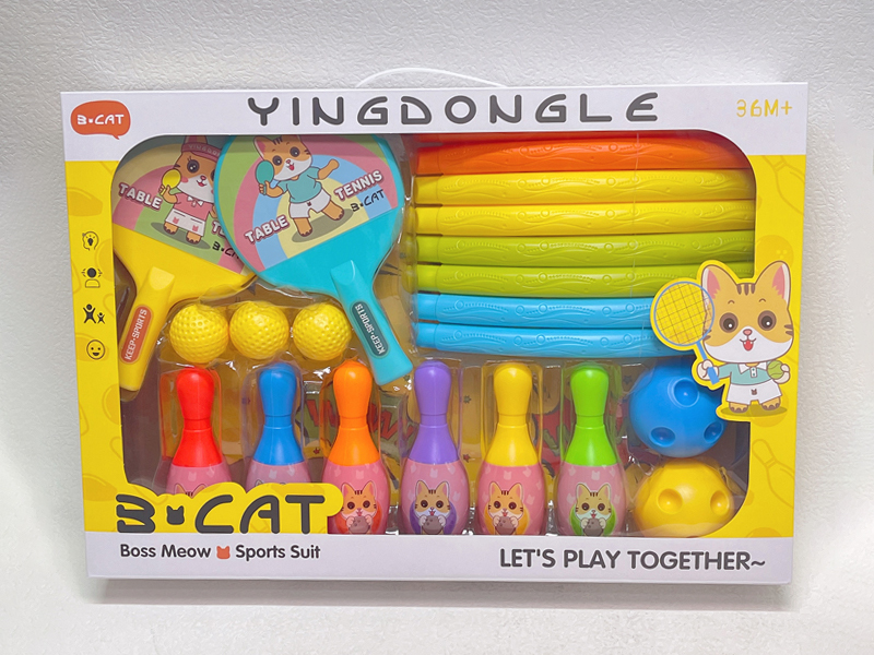 Bowling+Racket+Hula Hoop Sports Set