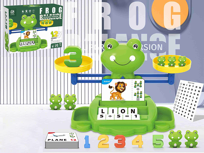 3-In-1 Frog Balance & Card Machine & Alphabet Number Learning Toy