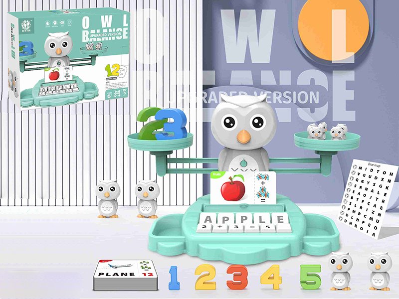 3-In-1 Owl Balance & Card Machine & Alphabet Number Learning Toy
