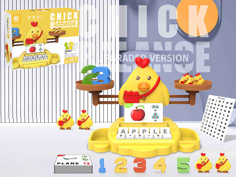 3-In-1 Chick Balance & Card Machine & Alphabet Number Learning Toy