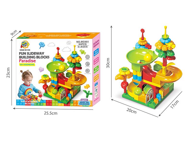 DIY Slideway Building Blocks Garden 64pcs