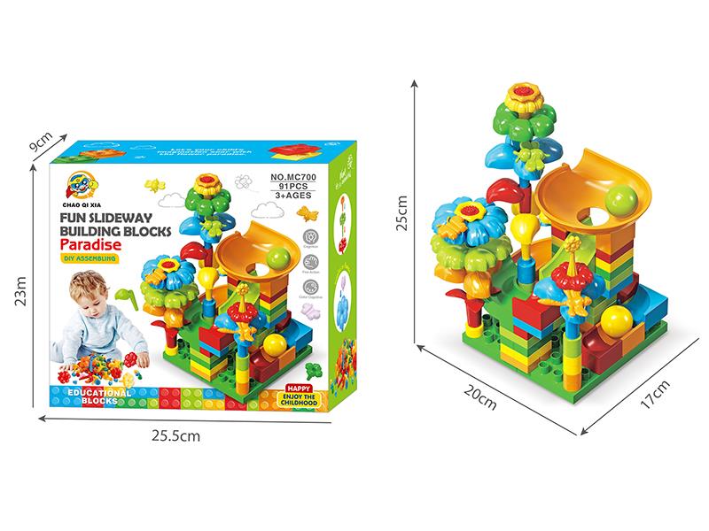 DIY Slideway Building Blocks Garden 91pcs