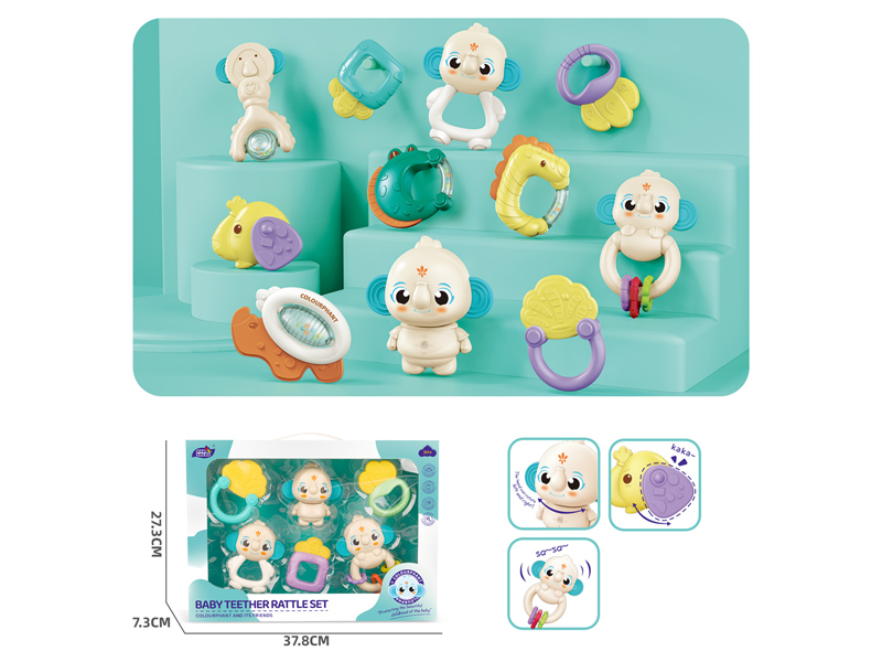Baby Teether Rattles Set 6PCS