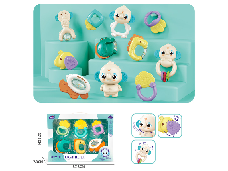 Baby Teether Rattles Set 6PCS