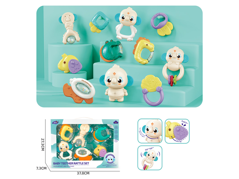 Baby Teether Rattles Set 6PCS