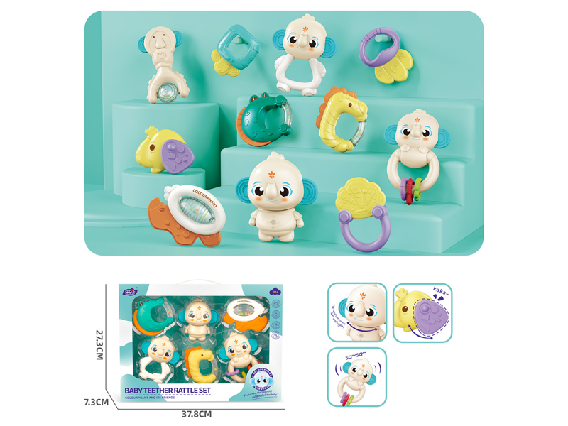 Baby Teether Rattles Set 6PCS