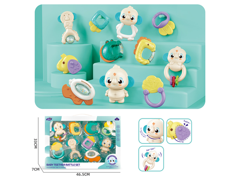 Baby Teether Rattles Set 9PCS
