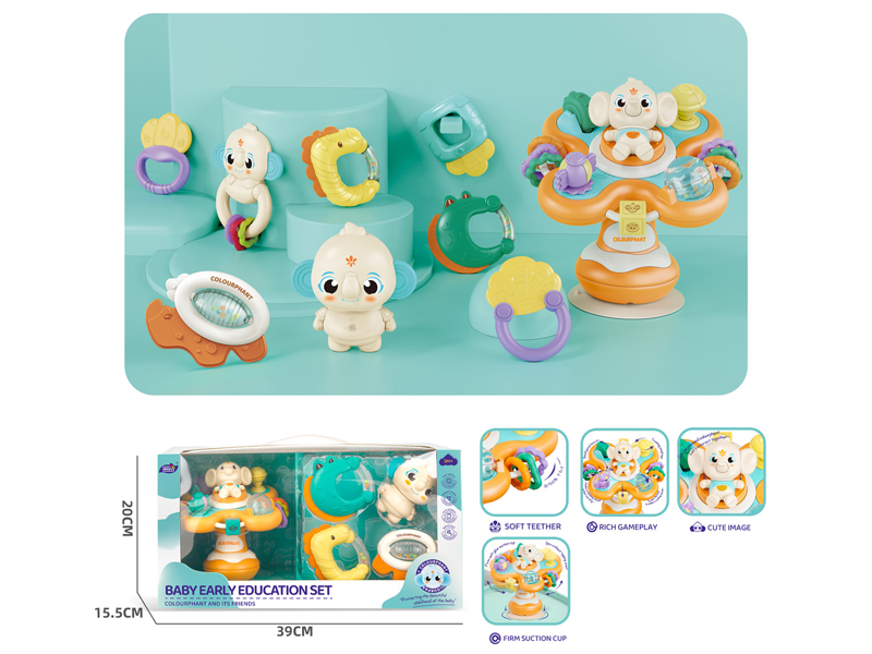 4PCS Baby Gum Hand Rattles Set