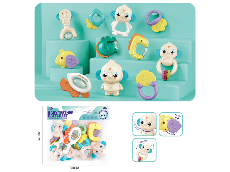Baby Teether Rattles Set 11PCS