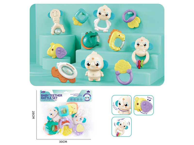 Baby Teether Rattles Set 9PCS