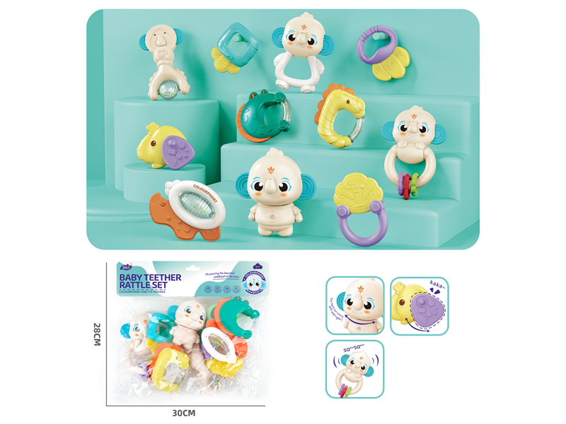 Baby Teether Rattles Set 9PCS