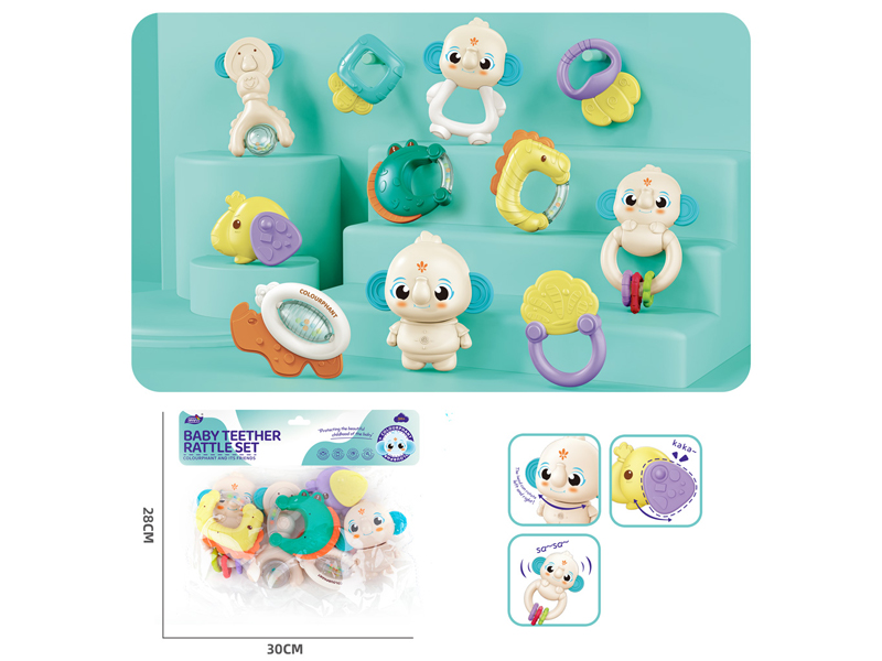 Baby Teether Rattles Set 7PCS
