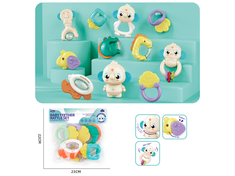 Baby Teether Rattles Set 6PCS