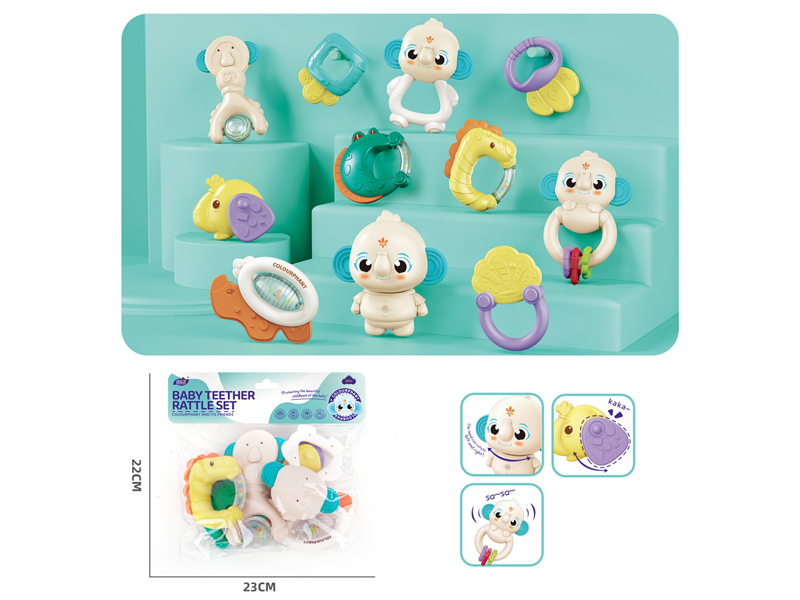 Baby Teether Rattles Set 6PCS