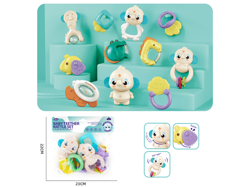 Baby Teether Rattles Set 6PCS