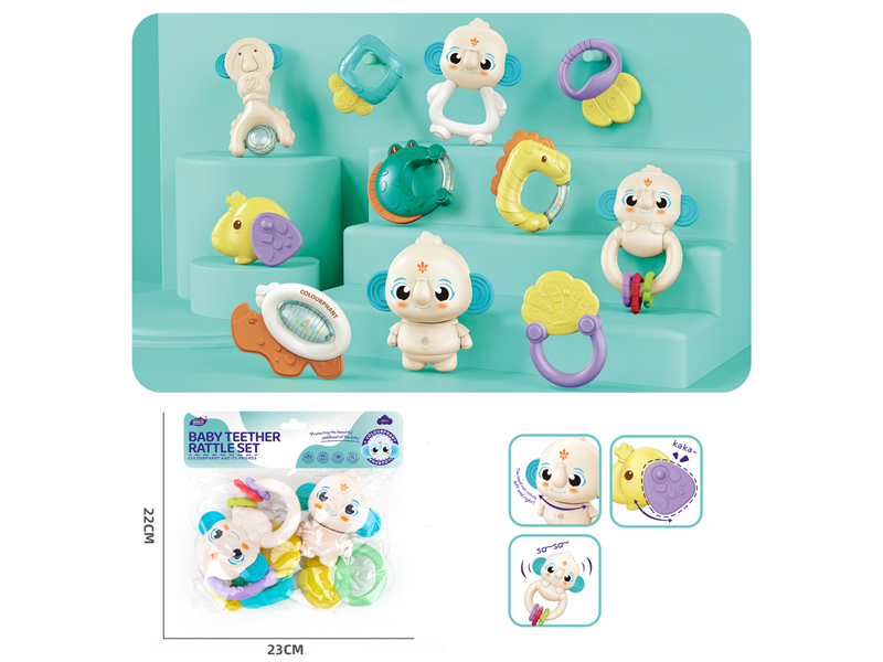 Baby Teether Rattles Set 5PCS