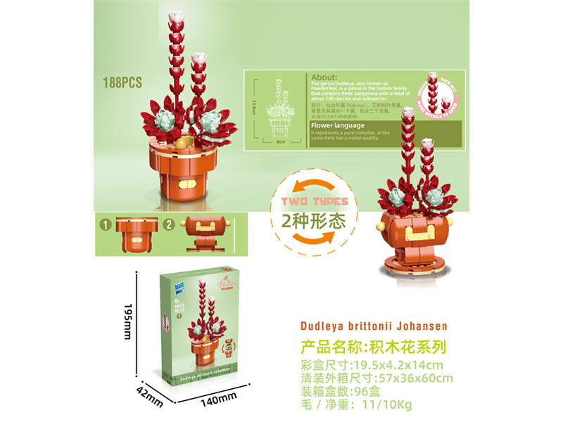Building Block Flower Serie 188PCS