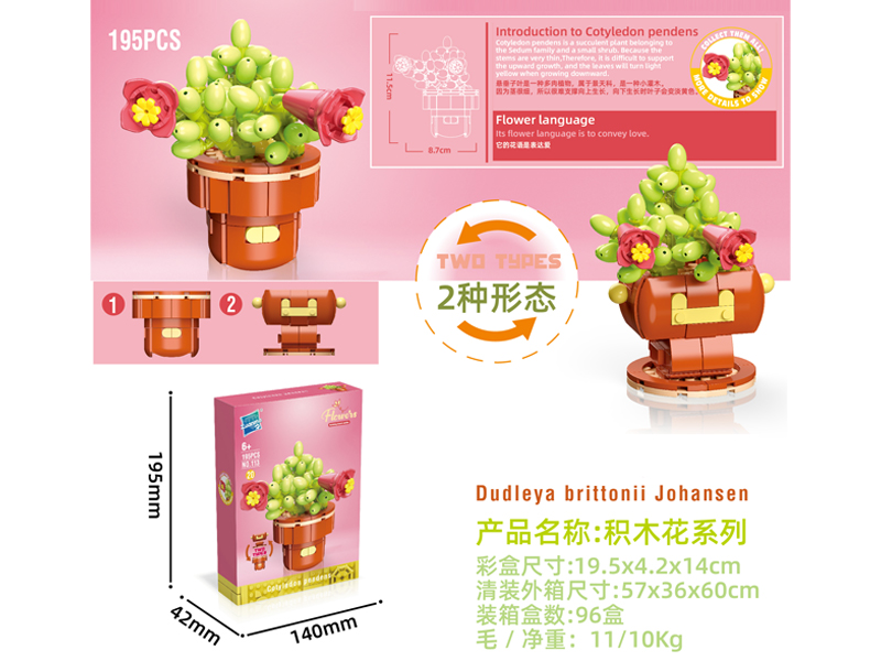 Building Block Flower Serie 195PCS