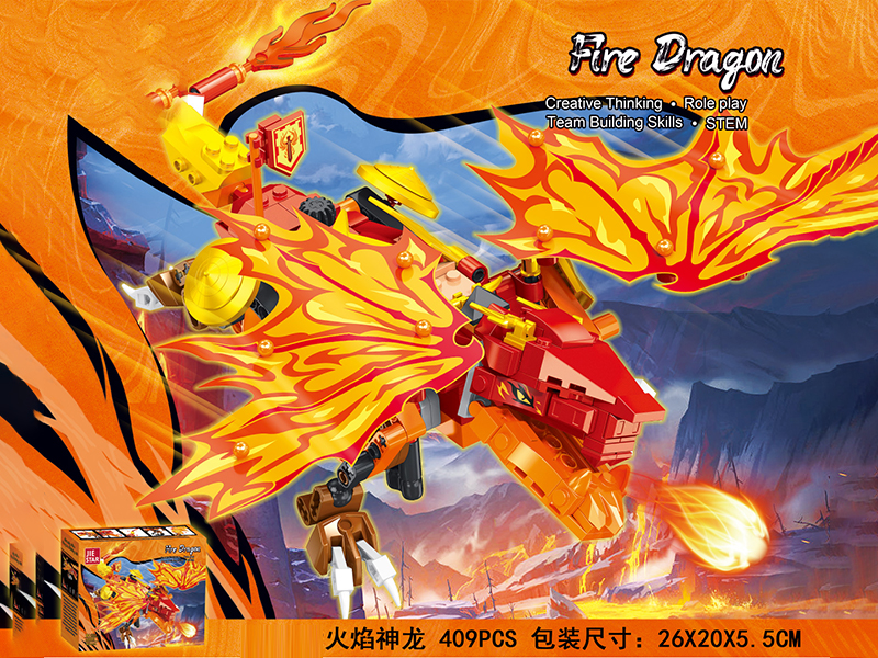 409PCS Building Blocks-Kai's Flame Dragon EVO