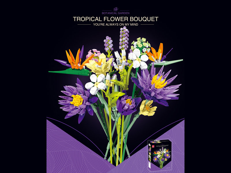 891PCS Building Blocks-Flower Series