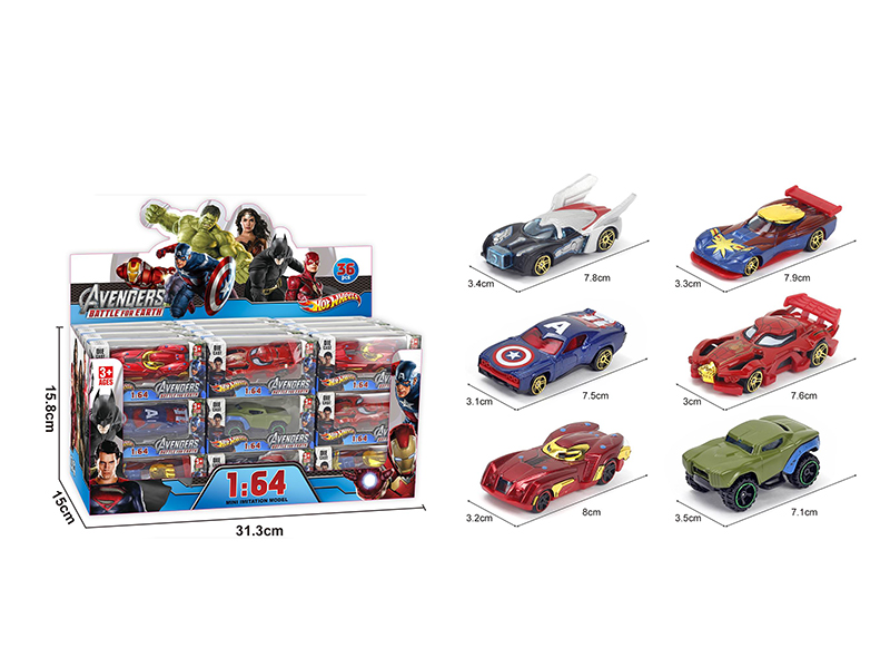 Avengers Alloy Slide Cars 36pcs