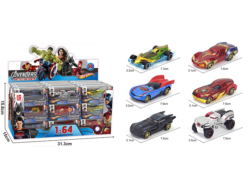 Avengers Alloy Slide Cars 36pcs