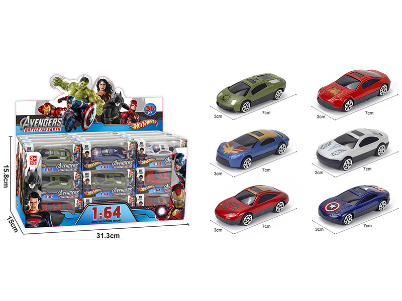 Avengers Alloy Slide Cars 36pcs