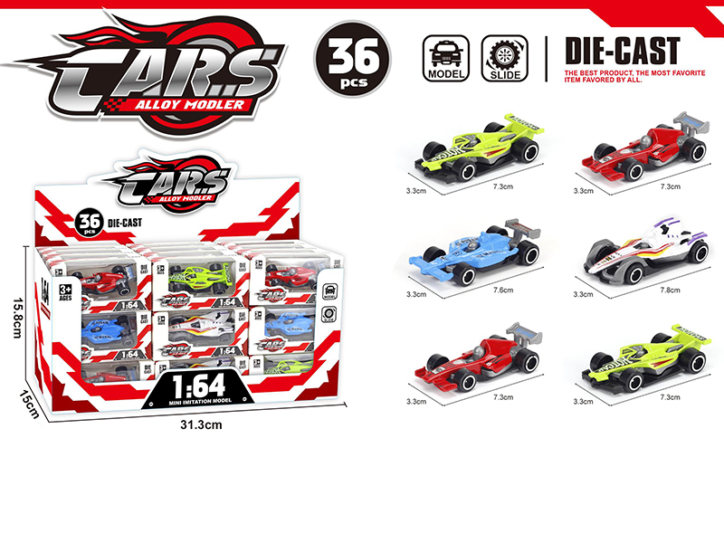 Alloy Slide F1 Racing Cars 36pcs