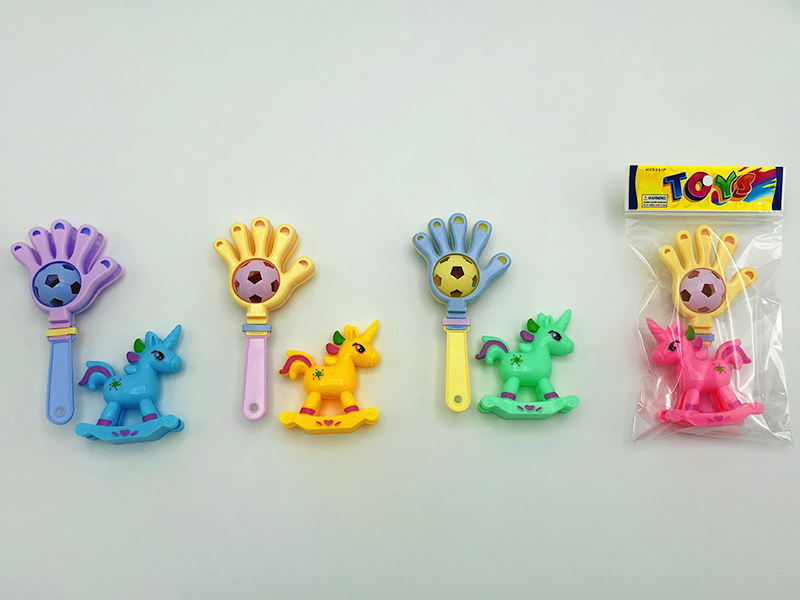 Hand Clapper Rattle + Rocking Horse Toy(2PCS)